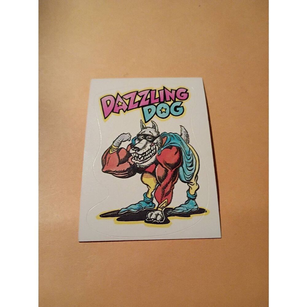 1983 General Mills Zero Heroe Trading Card Sticker Card Vintage #40 Dazzling Dog